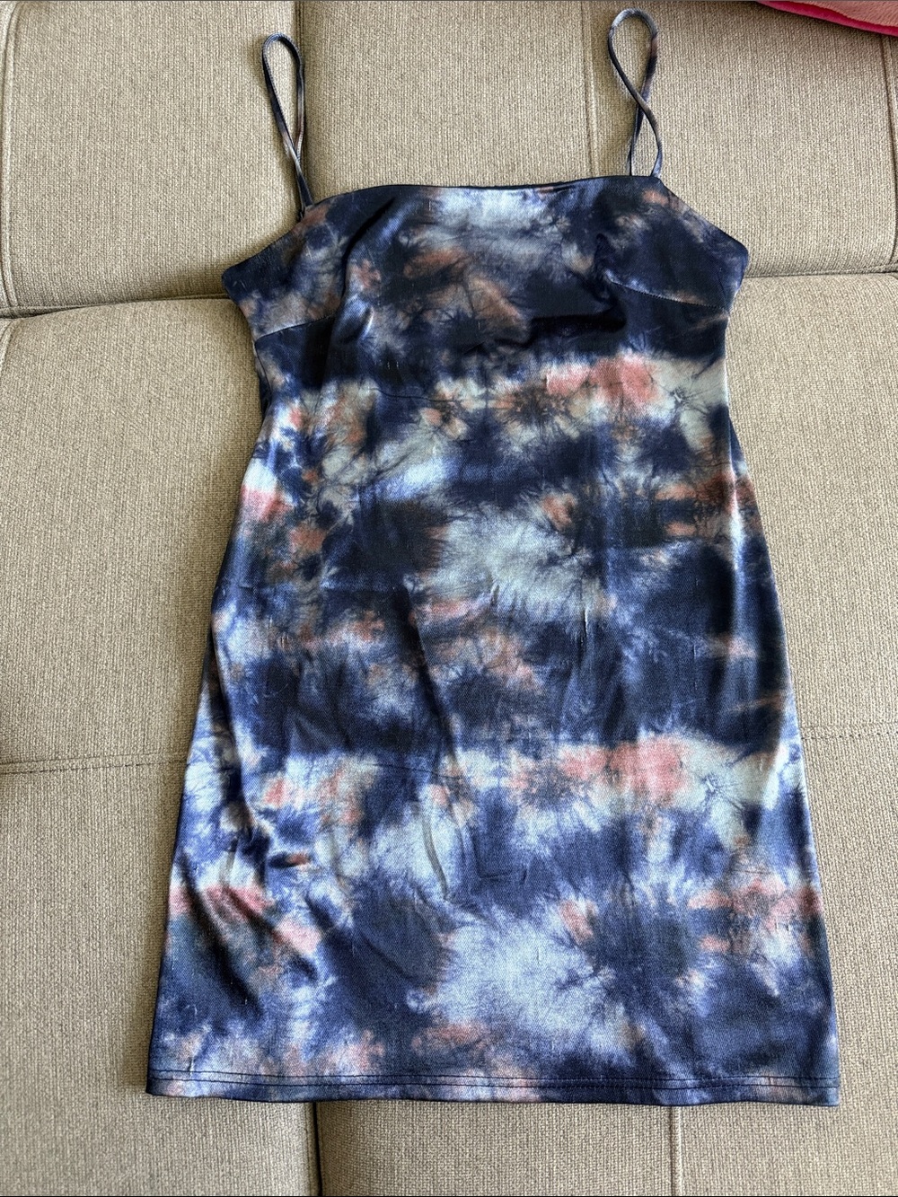 Urban Outfitters Slip Mini Dress in Navy, Blush & Cream